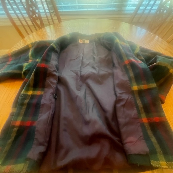 Vintage Peabody House Wool Blend Red Green Plaid Jacket 11/12 Equestrian Style - Picture 8 of 11